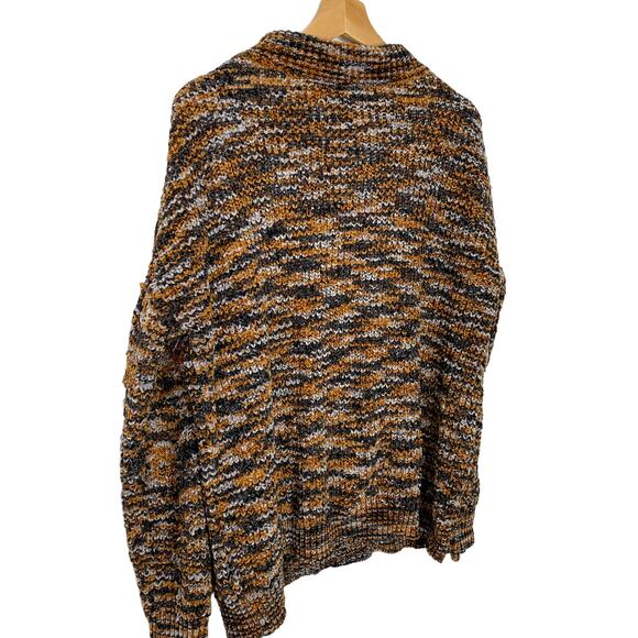 Leo & Nicole Medium Mock Turtle Neck Zip Sweater Medium Brown - Picture 3 of 5